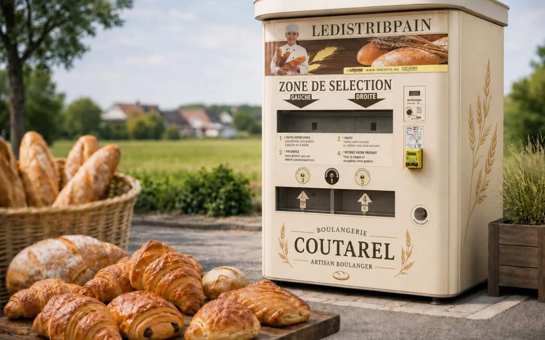 Distributeur automatique pain robuste, conçu pour être dehors, rentable